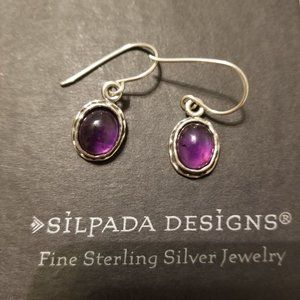 Silpada Amethyst Sterling Silver Earrings W1277